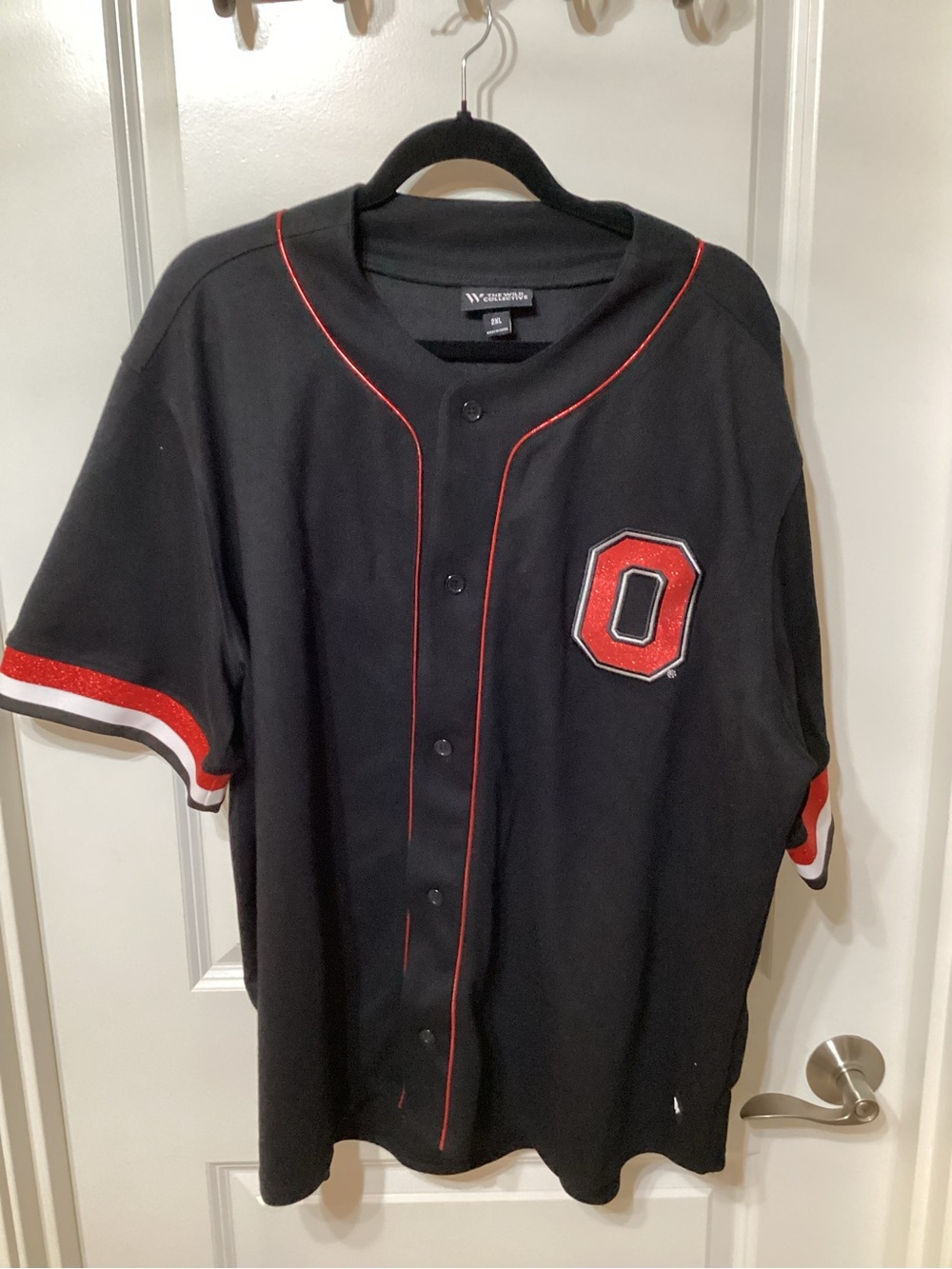 Wild Collective Ohio State University button down top.